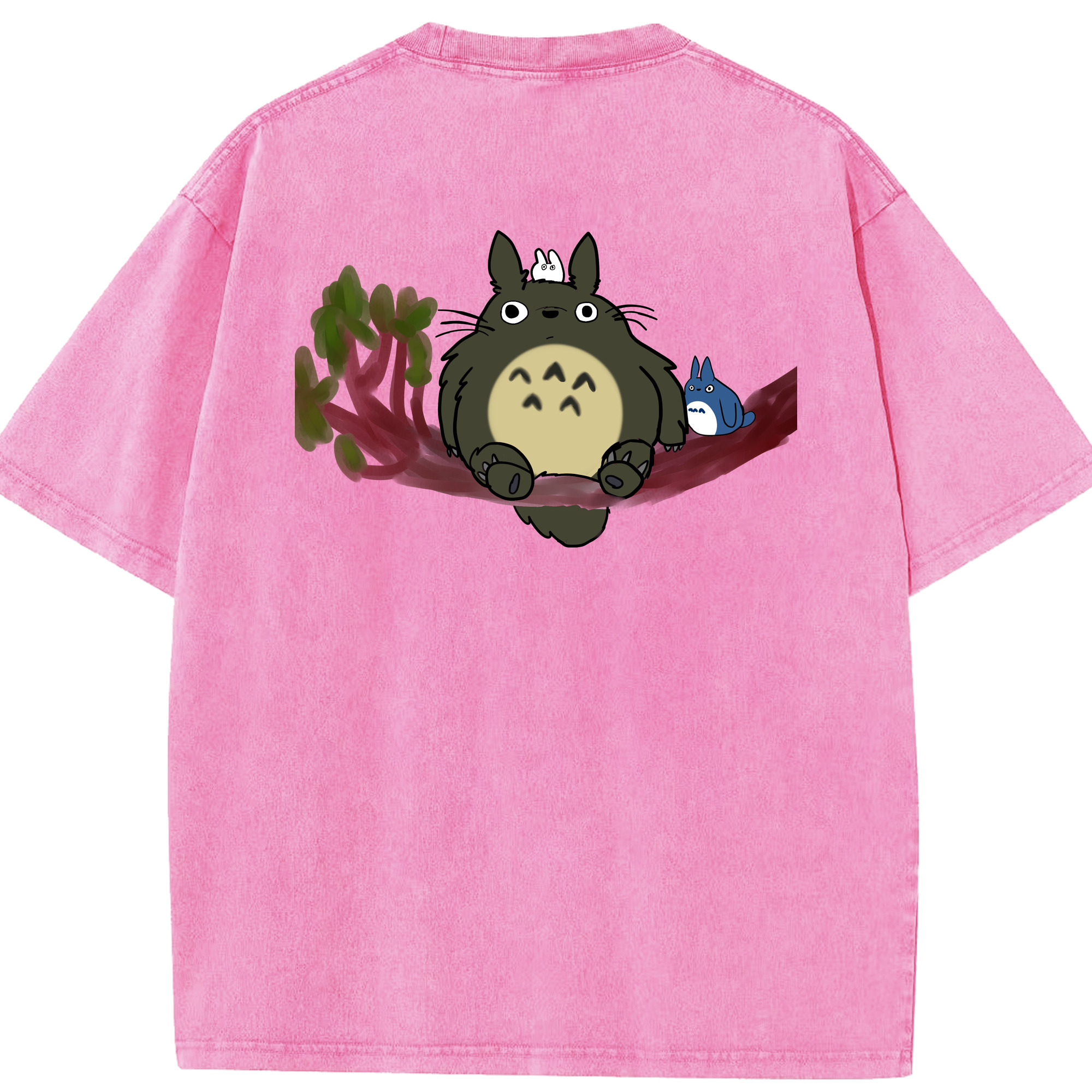 （画像用） となりのトトロ 草壁メイ 草壁サツキ My Neighbor Totoro Satsuki Kusakabe Mei Kusakabe 綿100% ヴィンテージ風 半袖Tシャツ（背面プリント）